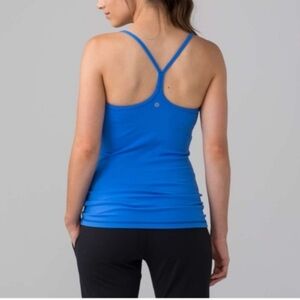 Lululemon Power Y Tank Top Luon Pipe Dream Blue Size 8 Athletic Athleisure Yoga